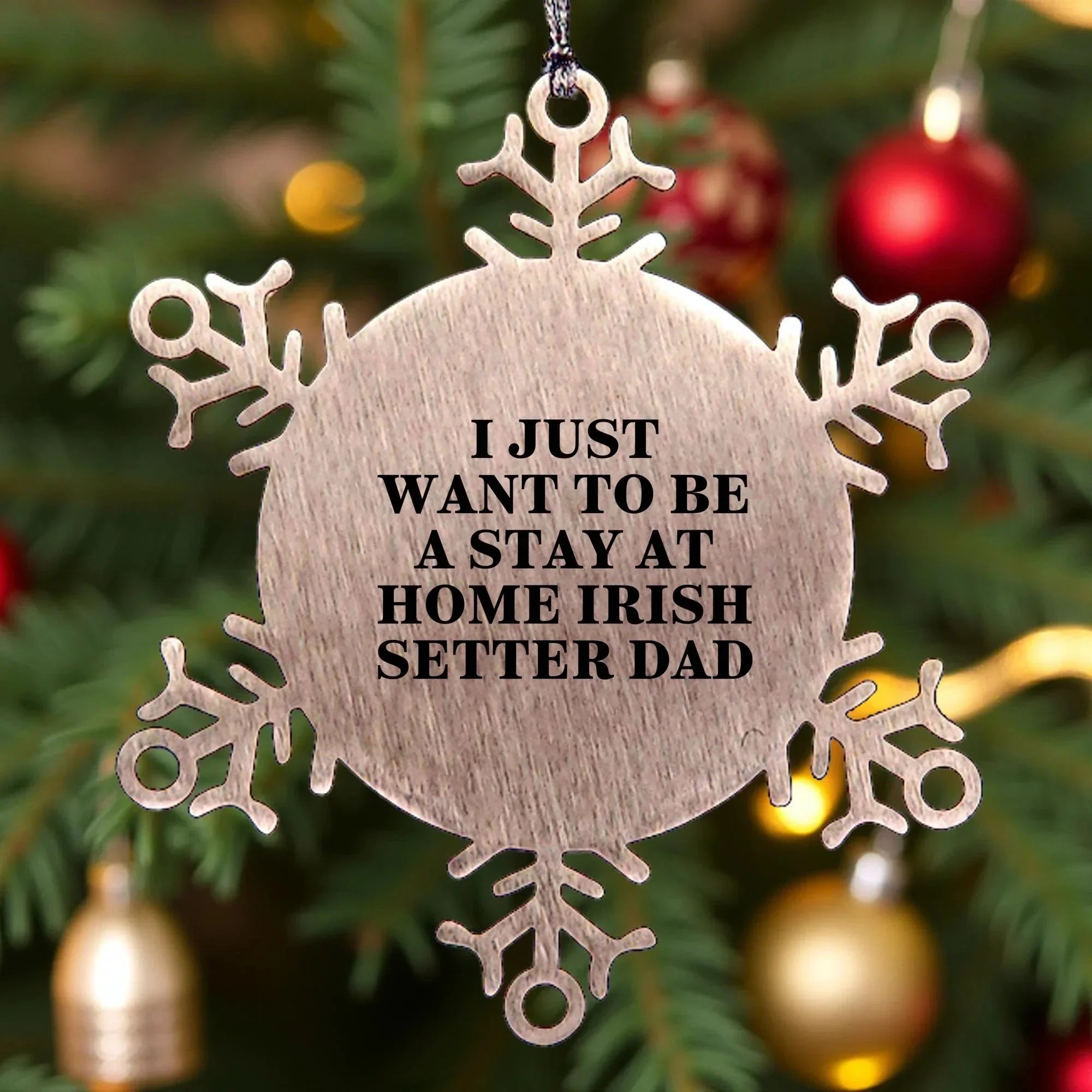 Irish Setter Dog Lover Gifts from Dad to Son Snowflake Ornament Christmas Unique Gifts