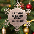 Funny Maltese Dog Gifts from Dad to Daughter Snowflake Ornament for Christmas Unique Presents