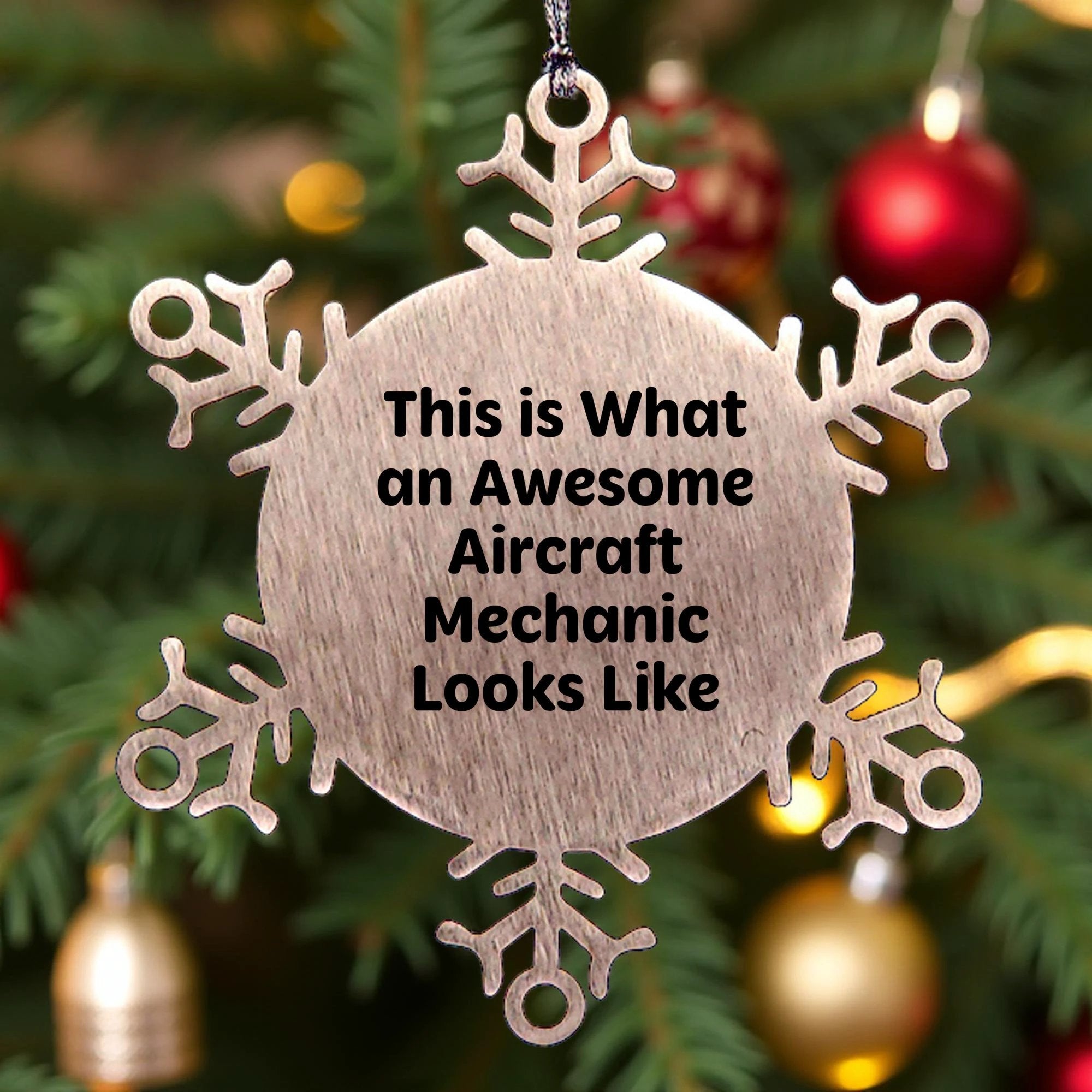 This Is What An Awesome Aircraft Mechanic Looks Like Snowflake Ornament