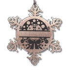 Personalized Snowflake Wreath Tree Ornament Family Name Laser Engraved Stainless Steel