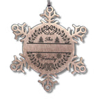 Personalized Snowflake Tree Ornament Family Name Laser Engraved Stainless Steel