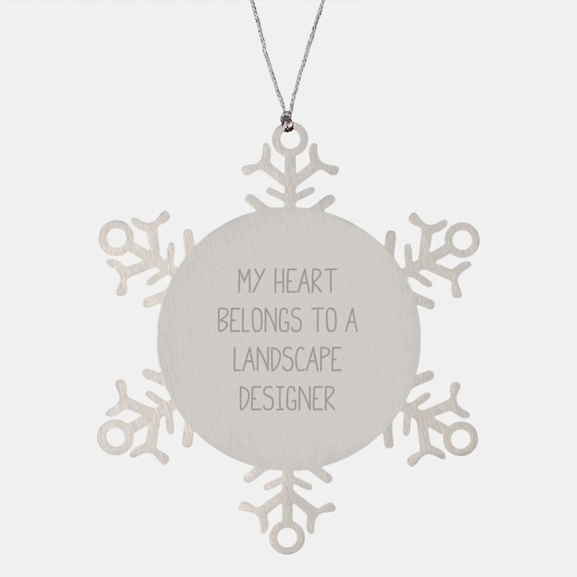 Unique Gifts for Landscape Designers, Funny 'My Heart Belongs To A Landscape Designer' Snowflake Ornament, Christmas Unique