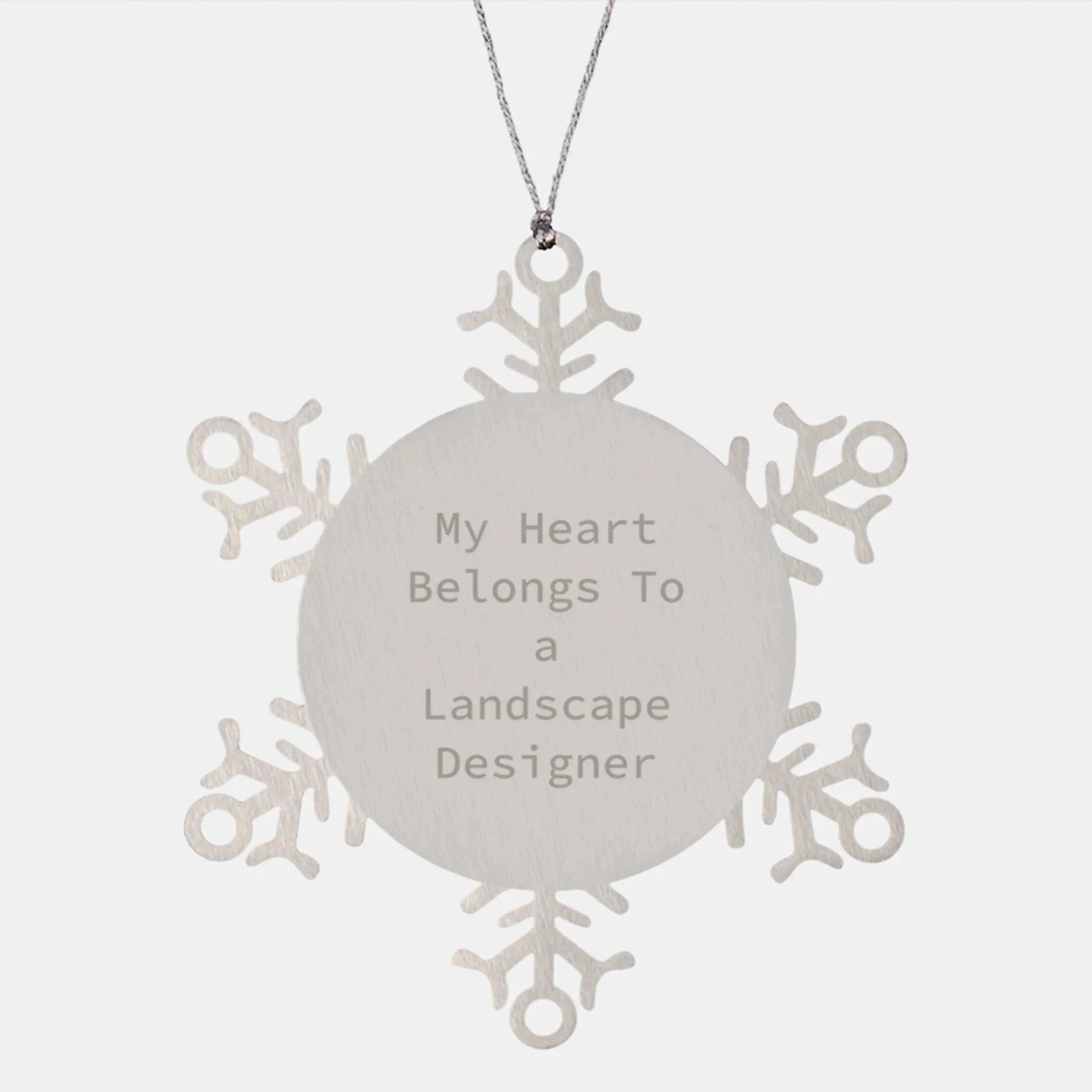 Funny Landscape Designer Gifts from Friends, My Heart Belongs To A Landscape Designer Snowflake Ornament, Christmas Unique Gifts for Landscape Designer