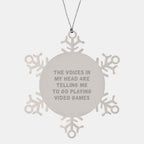 Funny Snowflake Ornament for Playing Video Games Lovers Gifts from Friends to Family Members for Christmas Unique Presents - Image 1