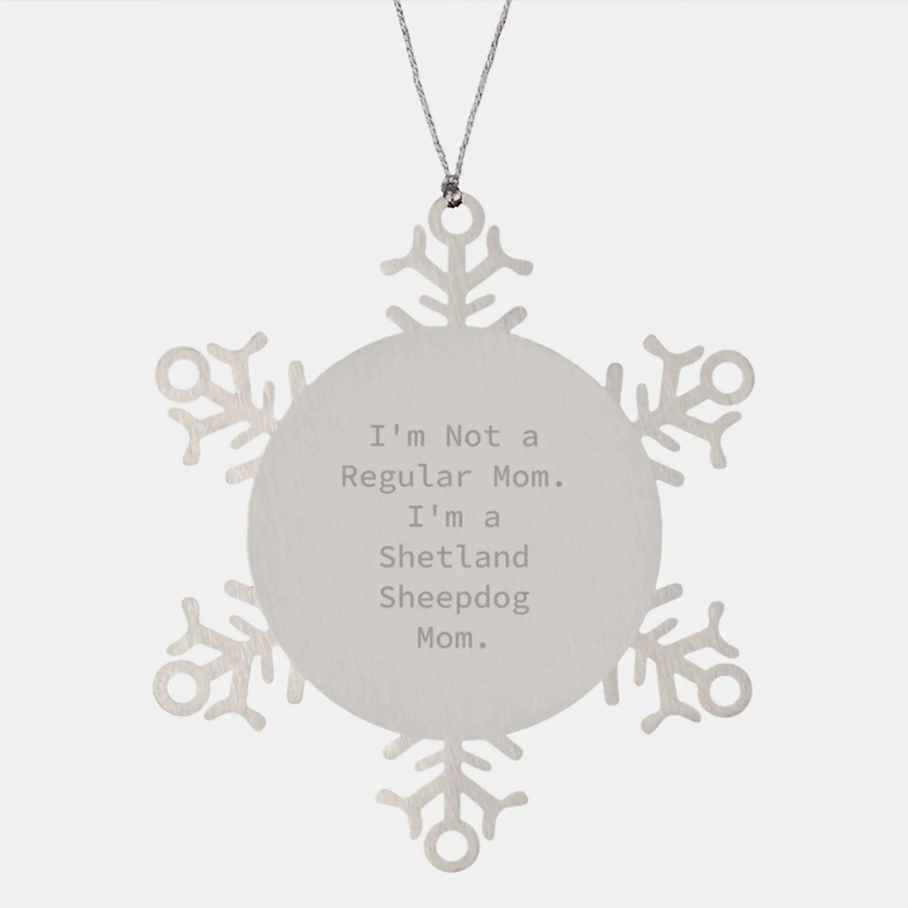 Shetland Sheepdog Mom Snowflake Ornament, Funny Shetland Sheepdog Gifts for Men Women Friends Family, Christmas Unique Presents from Mom to Shetland Sheepdog Owner - Image 1