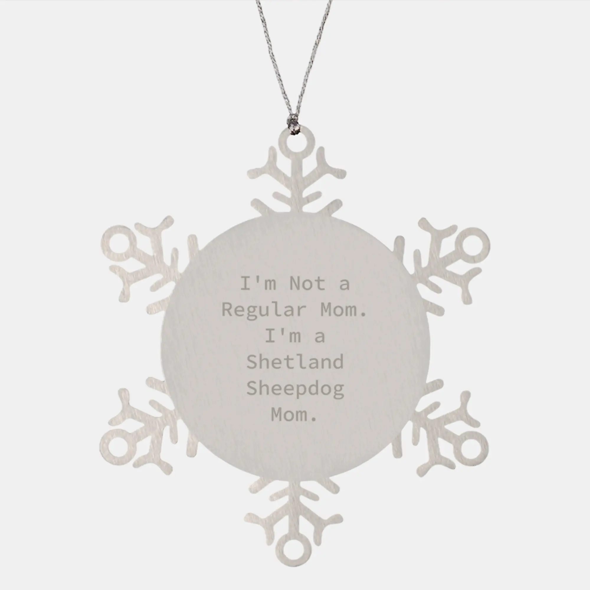 Shetland Sheepdog Mom Snowflake Ornament, Funny Shetland Sheepdog Gifts for Men Women Friends Family, Christmas Unique Presents from Mom to Shetland Sheepdog Owner - Image 1