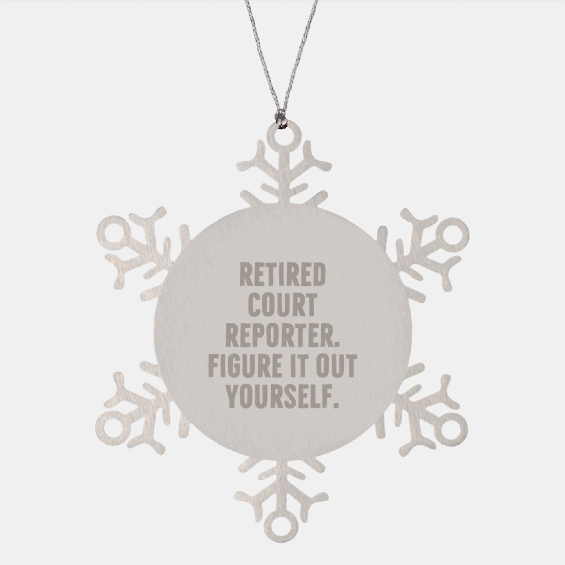 Funny Court Reporter Gifts for Men, Unique Snowflake Ornament from a Retired Court Reporter, Christmas Unique Gifts - Image 1