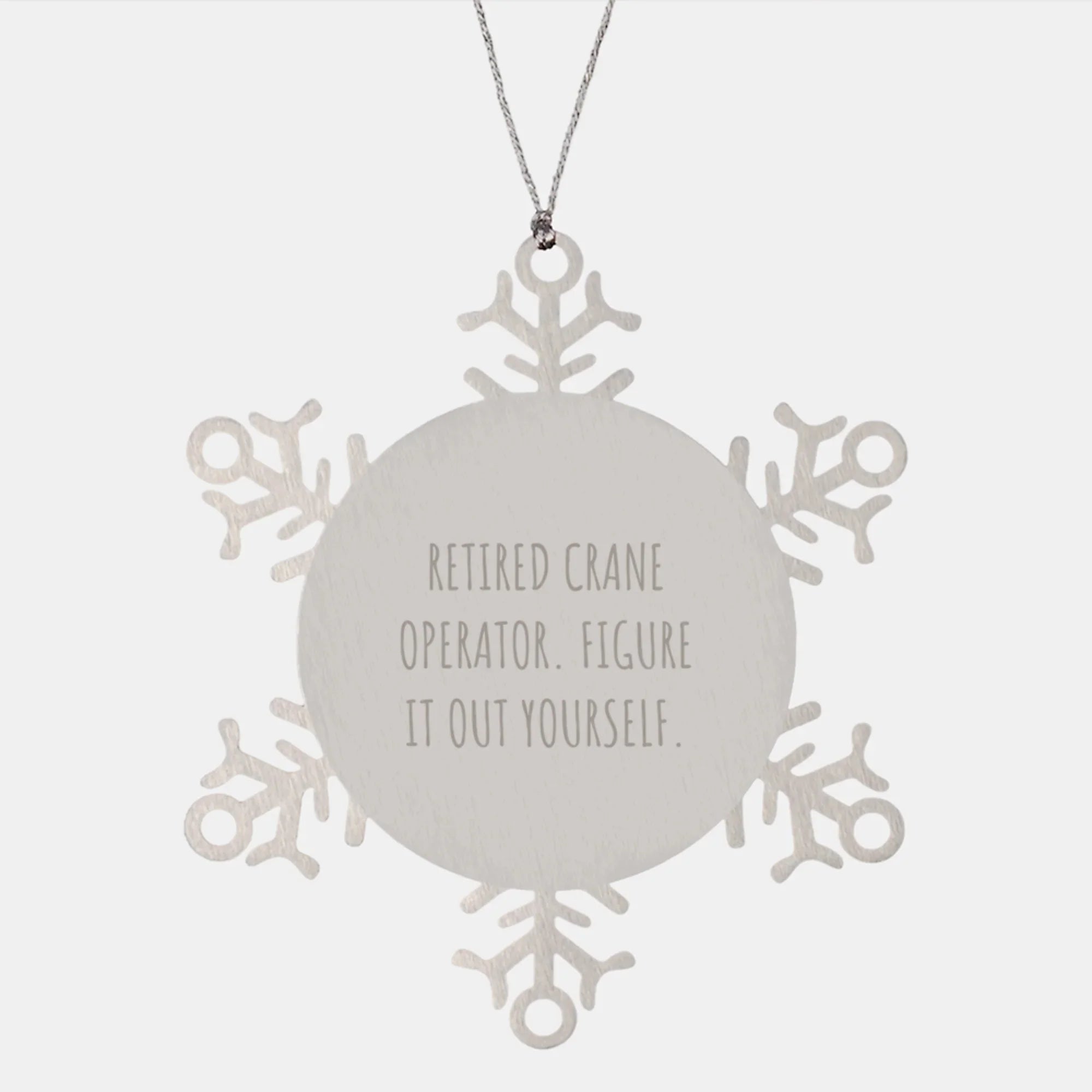 Funny Crane Operator Gifts for Men, Unique Snowflake Ornament from Friends, Christmas Unique Gifts for Crane Operators