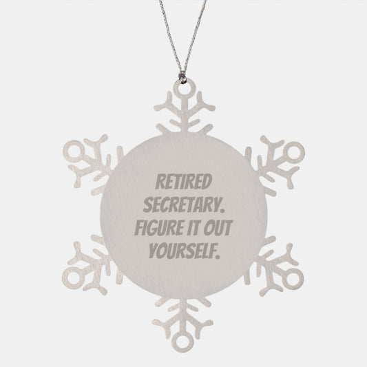 Secretary Christmas Snowflake Ornament, Funny Quote, Gifts from Friends, Christmas Unique Gifts for Secretary - Image 1