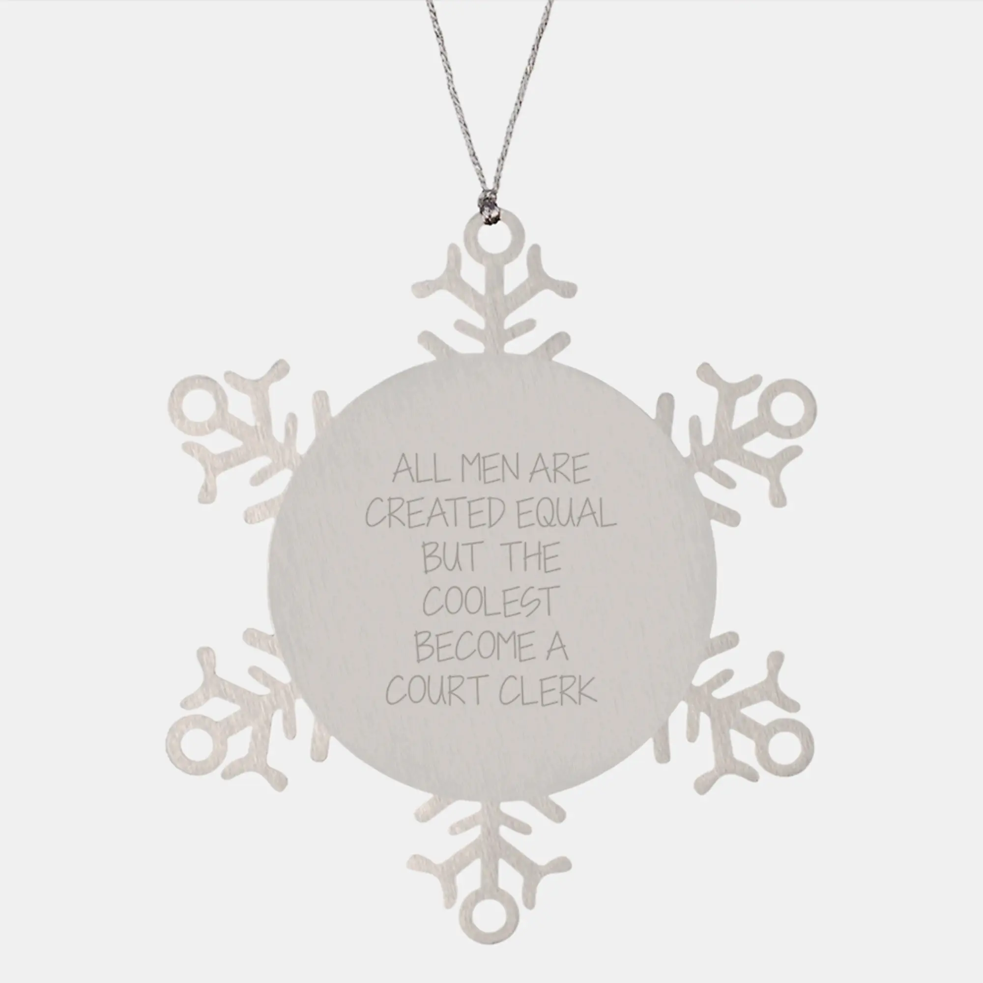 Witty Court Clerk Snowflake Ornament Novelty for Friends Christmas Gift - Image 1