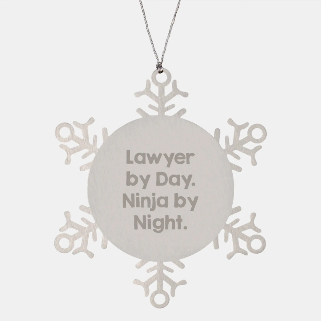 Funny Lawyer Snowflake Ornament Gifts from Men to Lawyer Friends and Coworkers for Christmas - Image 1