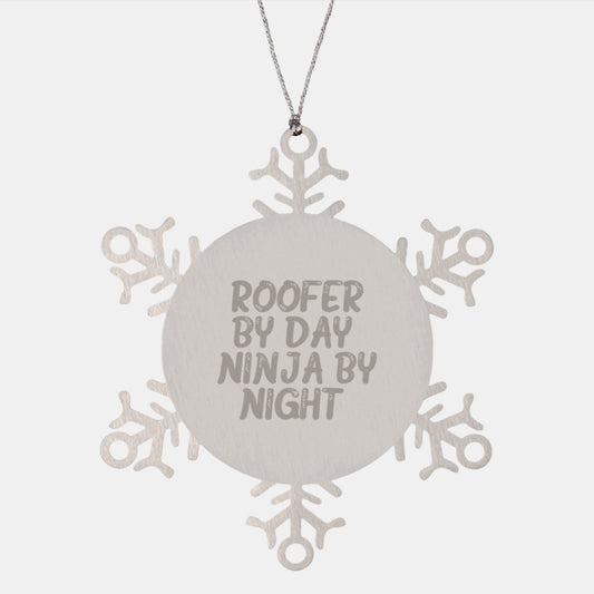Roofer's Winter Wonderland Snowflake Ornament Gifts from Men to Roofer Friends - Image 1