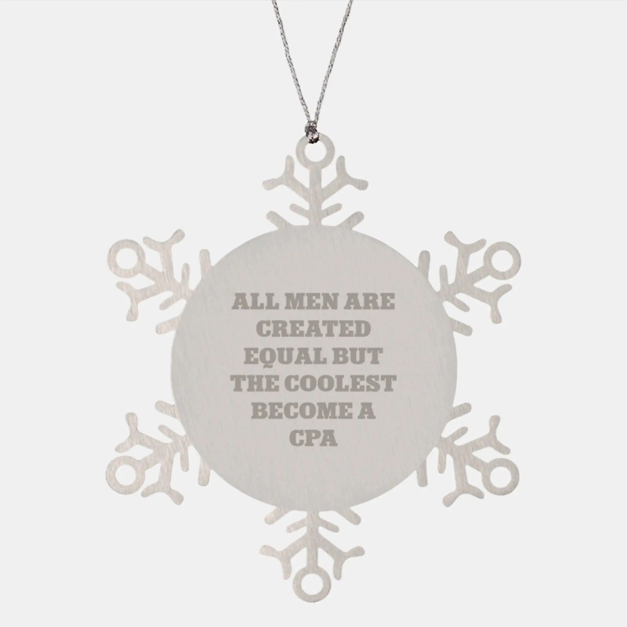 Stainless Steel Cpa Snowflake Ornament for Coworkers Idea Christmas Gift - Image 1