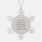 Funny Musician Gifts for Christmas - Snowflake Ornament from Friends - This Is What An Awesome Musician Looks Like - Image 1