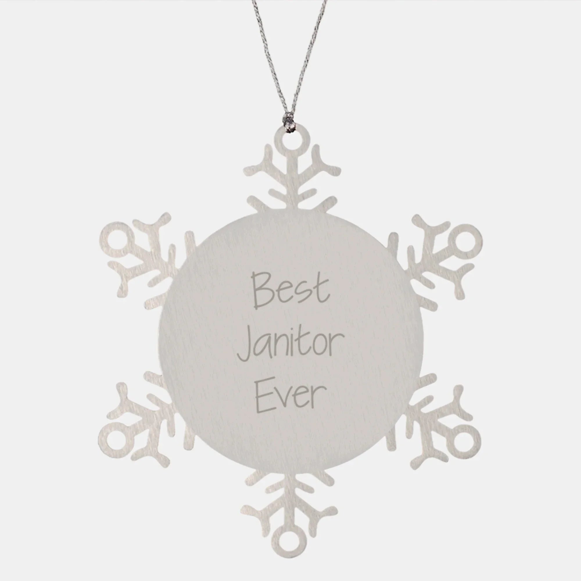 Funny Janitor Gifts for Men from Best Janitor Ever, Snowflake Ornament for Christmas Unique Gifts