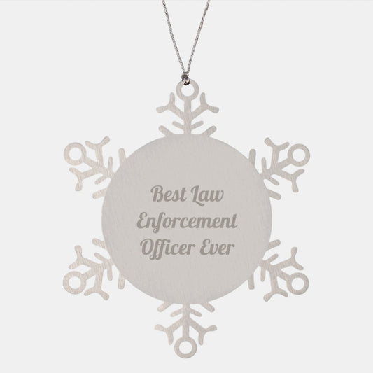 Funny Law Enforcement Officer Gifts from Men to Best Snowflake Ornament for Christmas - Image 1