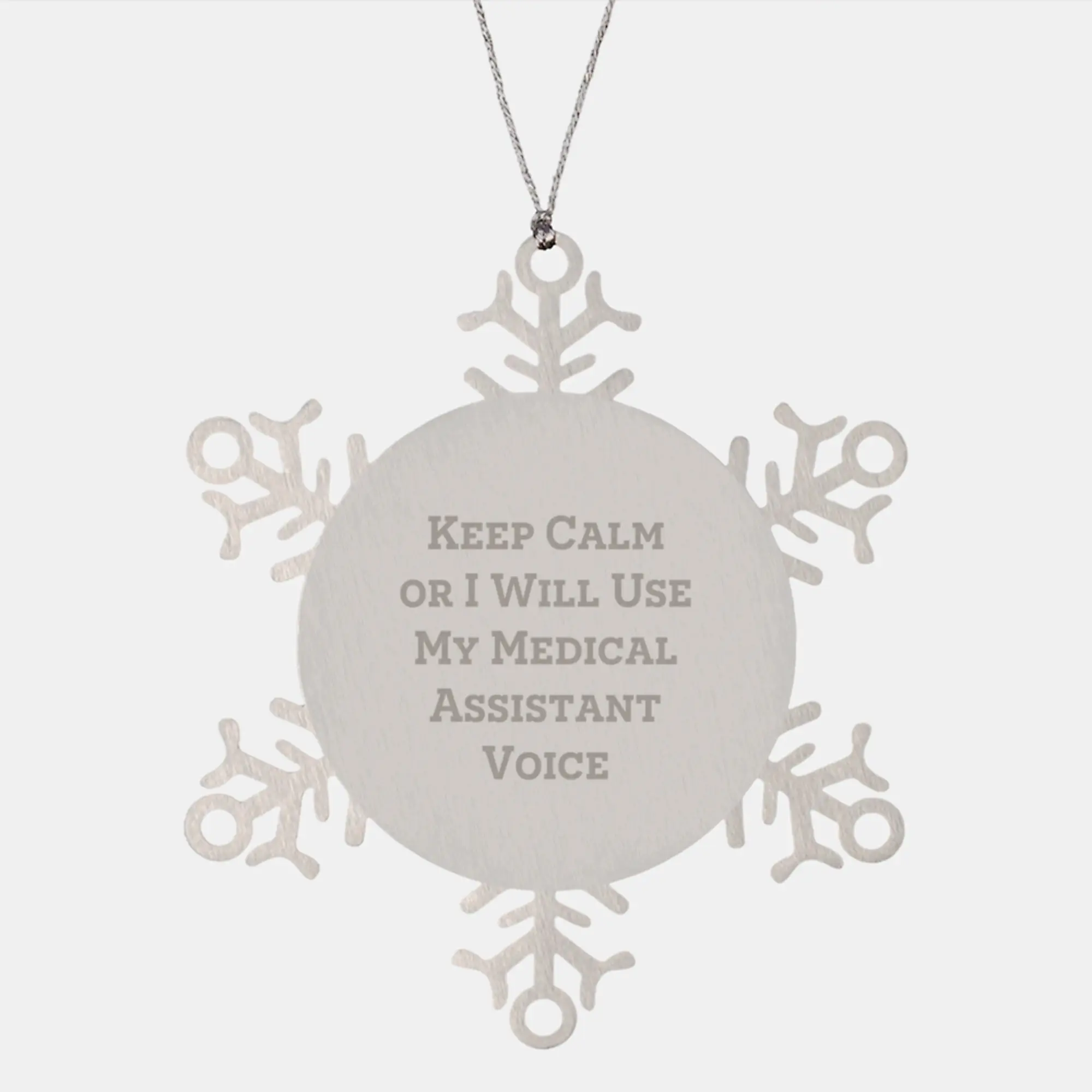 Christmas Gift for Her Medical Assistant Snowflake Ornament Present - Image 1