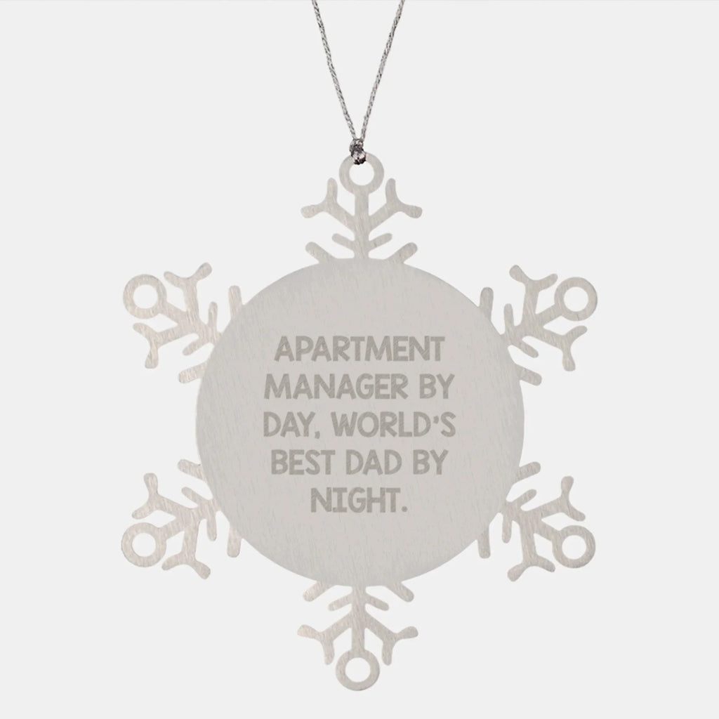 Funny Gift for Apartment Manager By Day, Snowflake Ornament for Christmas, Gifts from Friends