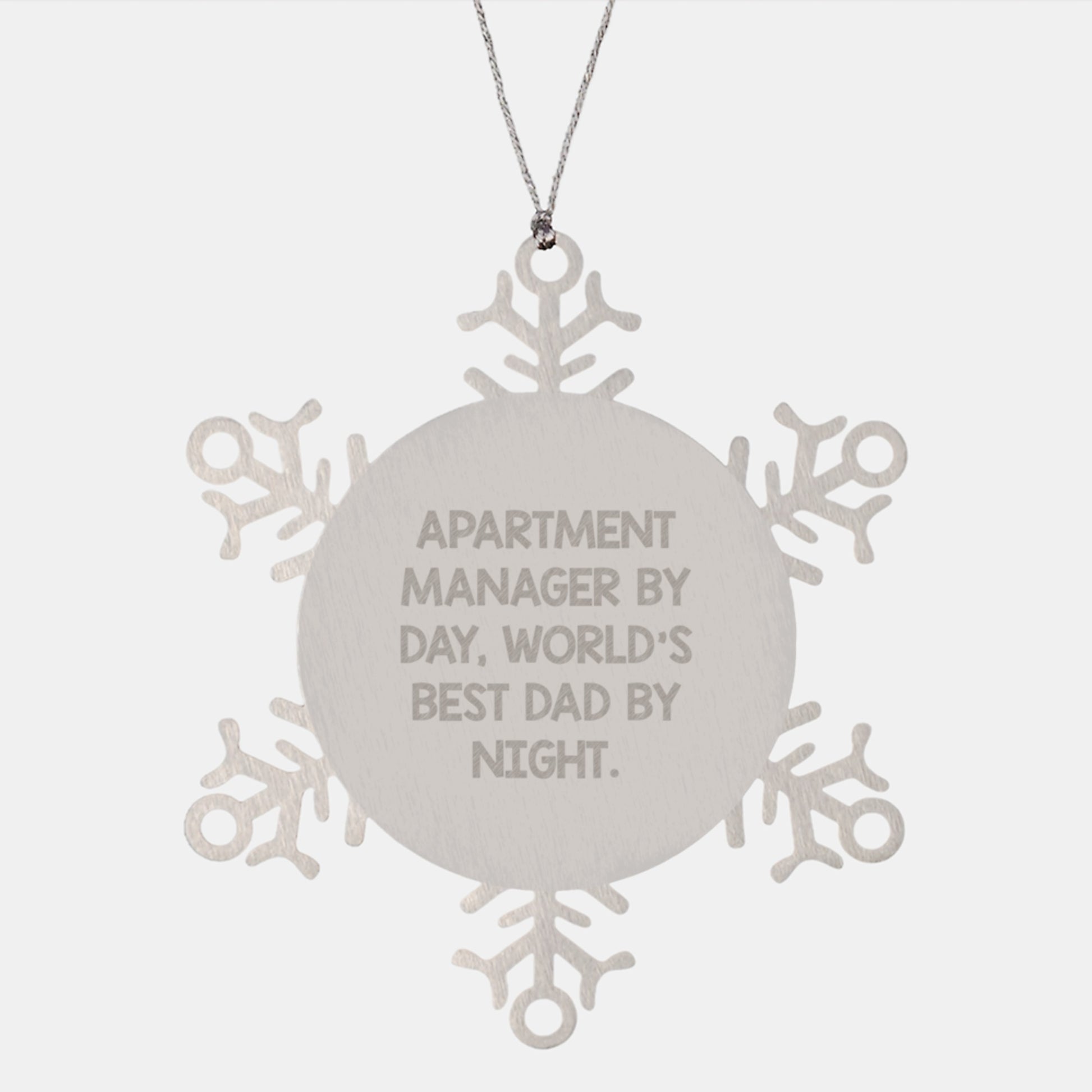 Funny Gift for Apartment Manager By Day, Snowflake Ornament for Christmas, Gifts from Friends - Image 1
