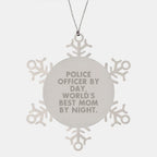 Police Officer Gifts, Snowflake Ornament for Christmas, Funny Quote, Gifts from Men to Police Officer Friends, Unique Gifts for Police Officer Family