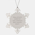 Real Estate Agent Snowflake Ornament Gifts from Mom to World's Best Real Estate Agent