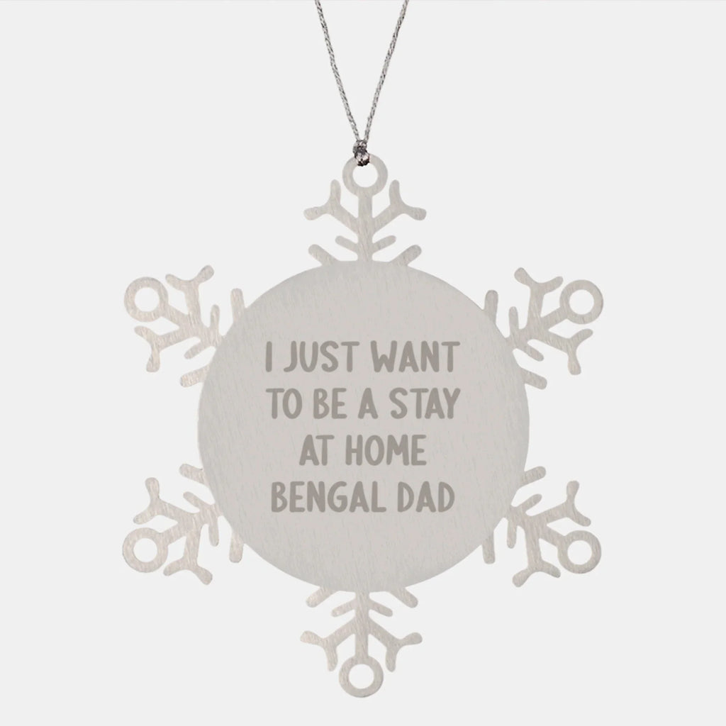 Funny Bengal Cat Dad Gifts for Bengal Cat Lovers - Snowflake Ornament from Men to Family