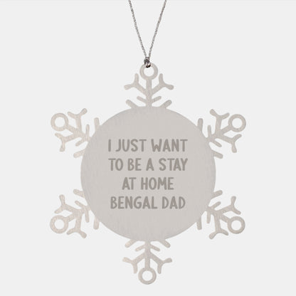 Funny Bengal Cat Dad Gifts for Bengal Cat Lovers - Snowflake Ornament from Men to Family - Image 1