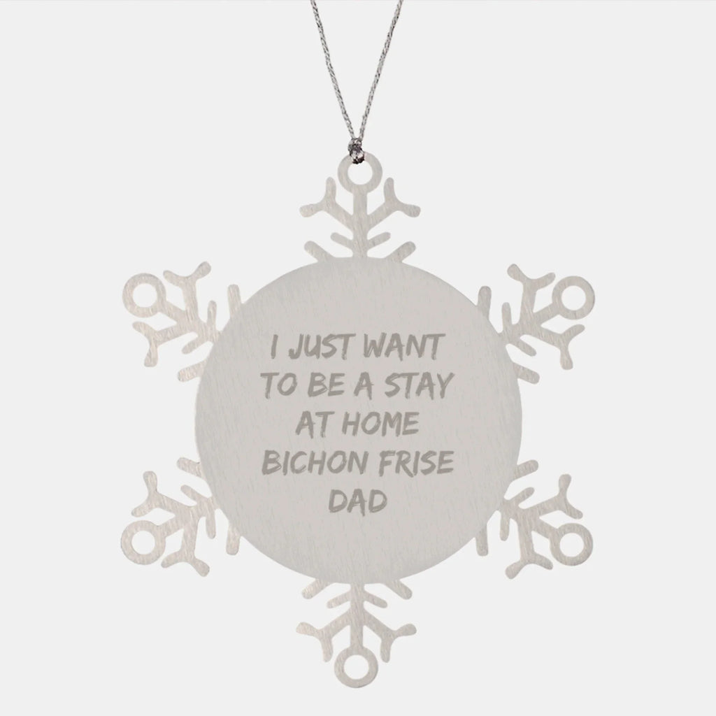 Funny Bichon Frise Dog Gifts from Men to Friends - Snowflake Ornament for Christmas