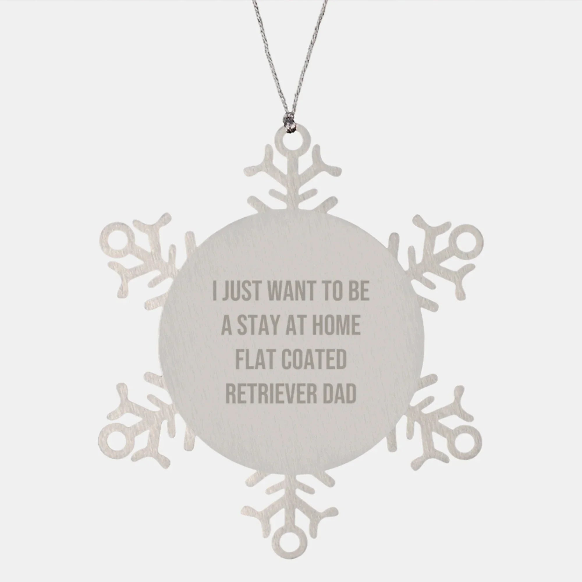 Funny Flat Coated Retriever Dog Dad Snowflake Ornament Gifts for Christmas, Gifts from Men to Flat Coated Retriever Dog, Funny Snowflake Ornament