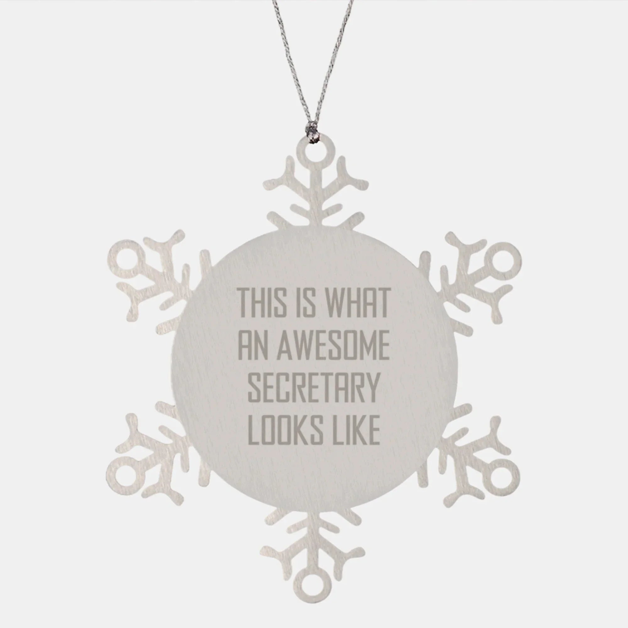 Funny Secretary Christmas Unique Gifts from Friends, Snowflake Ornament for Awesome Secretaries, 3.14 inches in Diameter