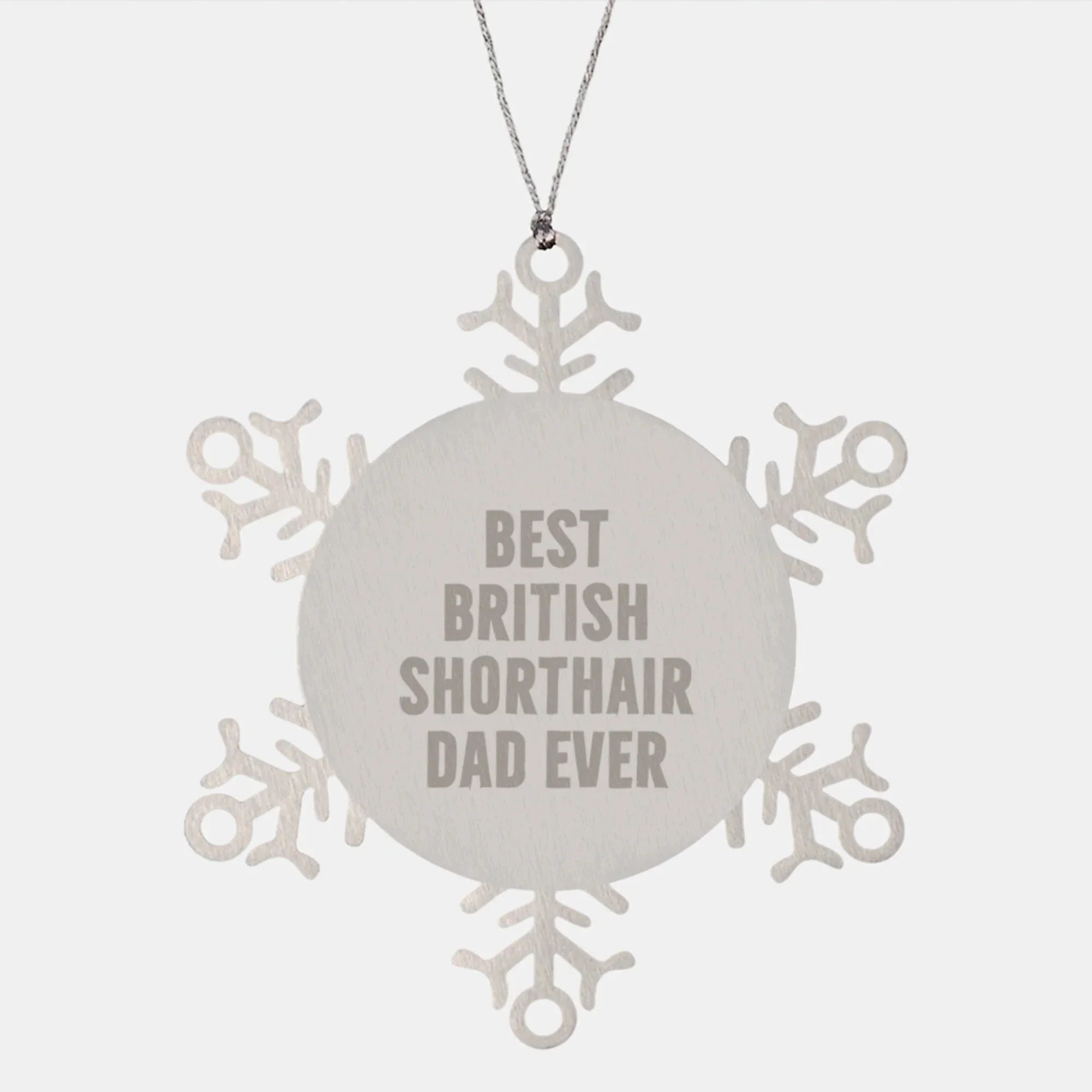 Funny British Shorthair Cat Gifts from Men to British Shorthair Cat Lovers - Snowflake Ornament, Best Dad Ever, Christmas Unique Gifts