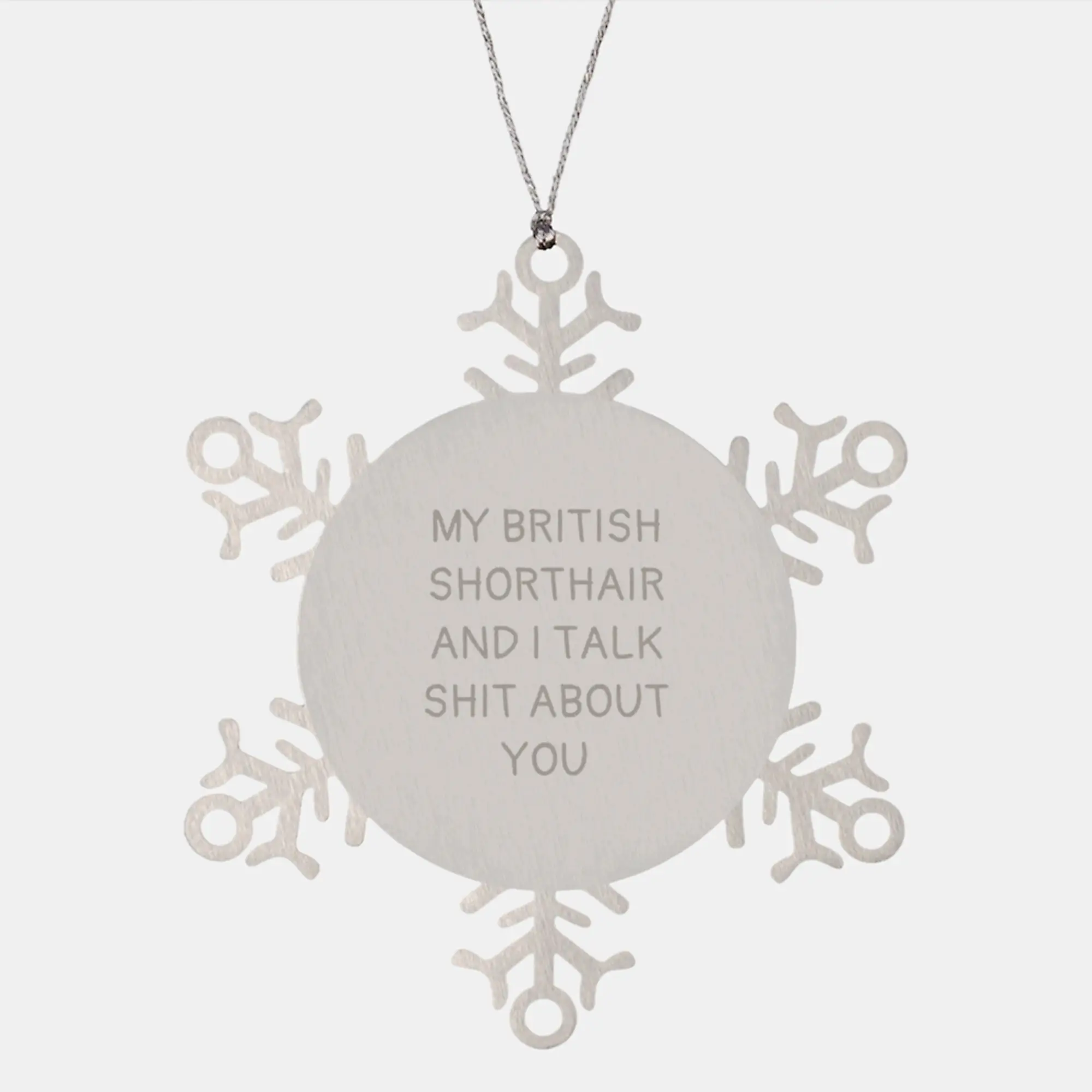 Christmas Gift British Shorthair Snowflake Ornament for Her Present - Image 1