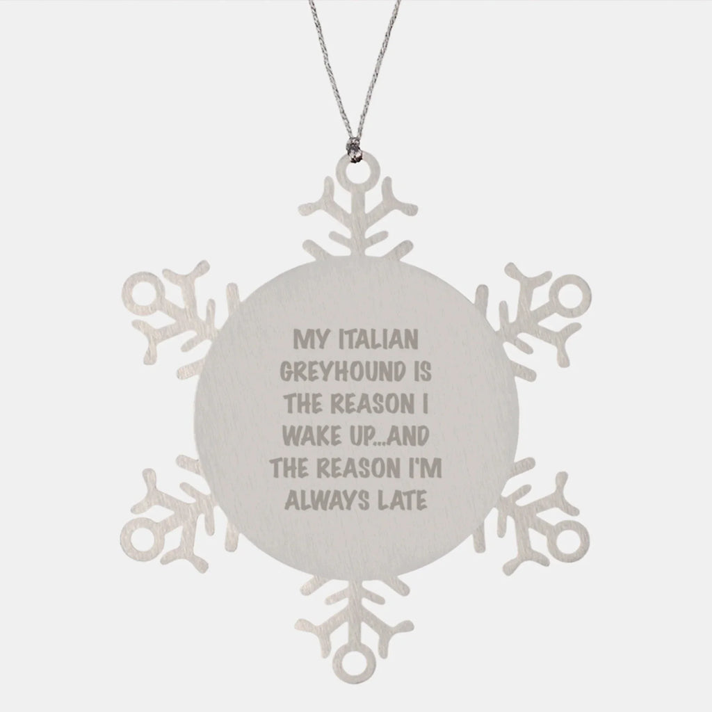 Italian Greyhound Dog Gifts from Men to Family - Funny Snowflake Ornament for Christmas