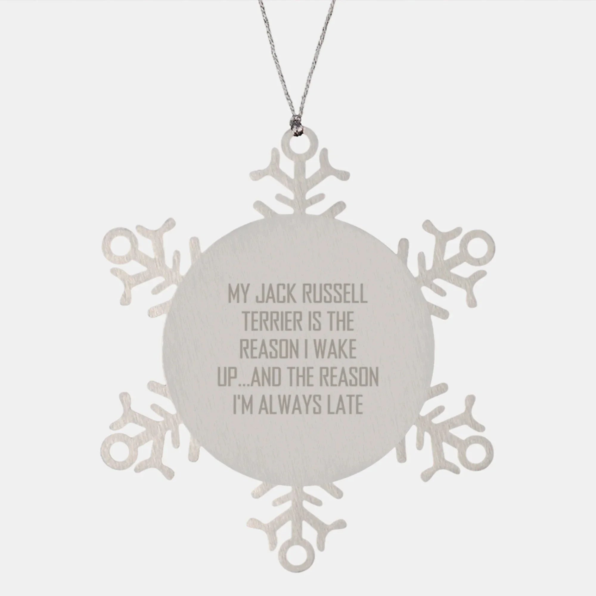 Funny Jack Russell Terrier Dog Gifts from Friends for Christmas - Snowflake Ornament, Shatterproof, 3.14 inches