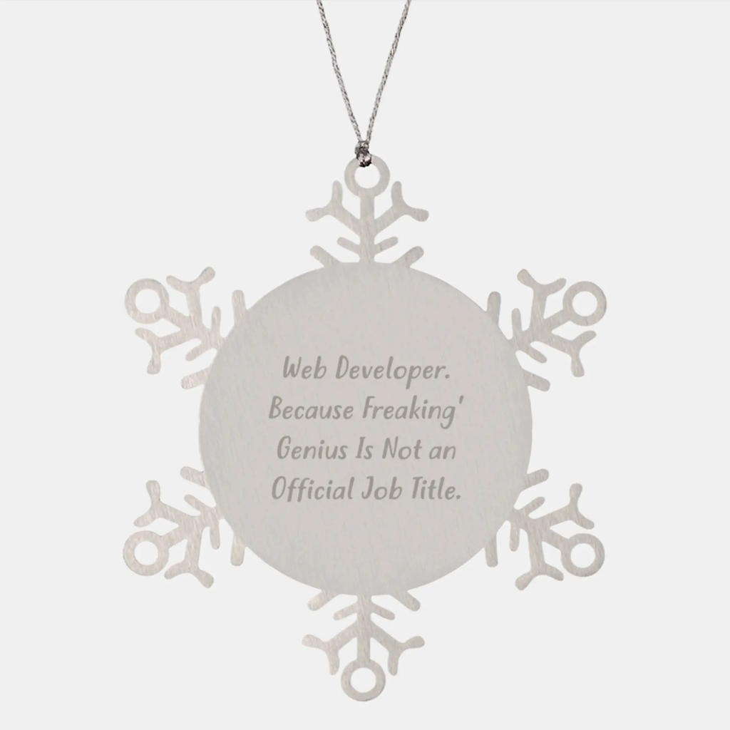 Witty Web Developer Snowflake Ornament for Roommates Christmas Gift - Image 1