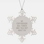 Funny Snowflake Ornament Gifts for Staffordshire Bull Terrier Dog Lover - Unique Christmas Memorable Presents from Friends for Men or Women - Image 1