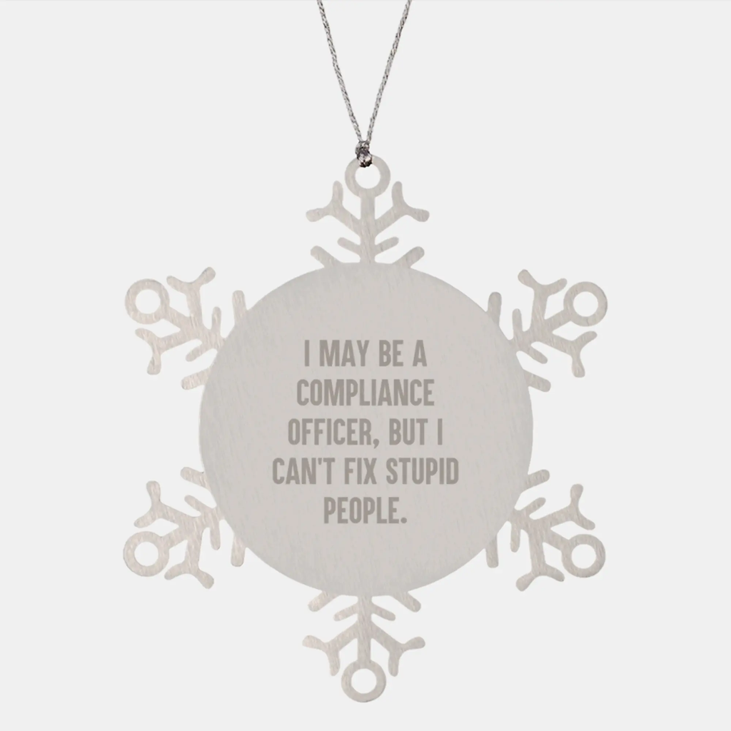 Steel Compliance Officer Snowflake Ornament for Coworkers Christmas Gift - Image 1