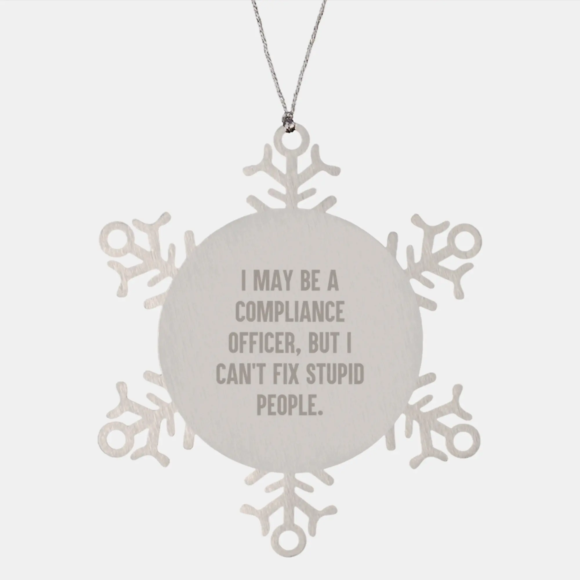 Steel Compliance Officer Snowflake Ornament for Coworkers Christmas Gift - Image 1