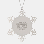 Sassy Housekeeper Snowflake Ornament for Friends Christmas Gift - Image 1