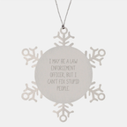 Steel Law Enforcement Snowflake Ornament for Coworker Christmas Gift - Image 1