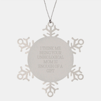 Gifts from Men to Unbiological Mom, Funny Snowflake Ornament, Unique Christmas Unique Gifts for Unbiological Mom by Friends - Image 1