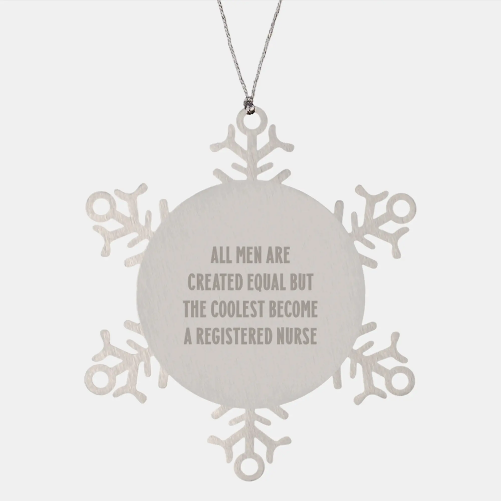 Playful Registered Nurse Snowflake Ornament for Friends Christmas Gift - Image 1