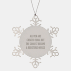 Playful Registered Nurse Snowflake Ornament for Friends Christmas Gift - Image 1