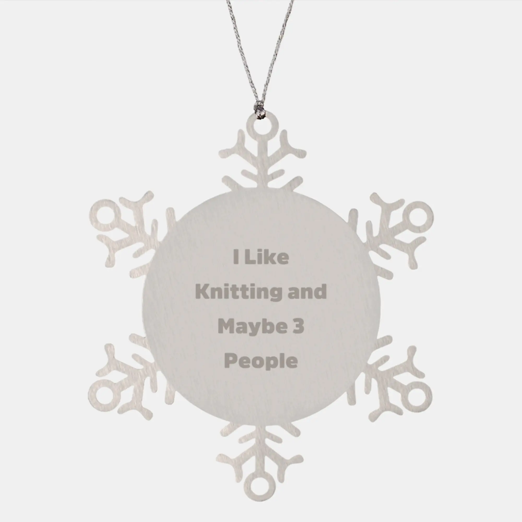 Funny Knitting Snowflake Ornament Gifts from Friends for Knitting Lovers, Christmas Unique Gifts - Image 1