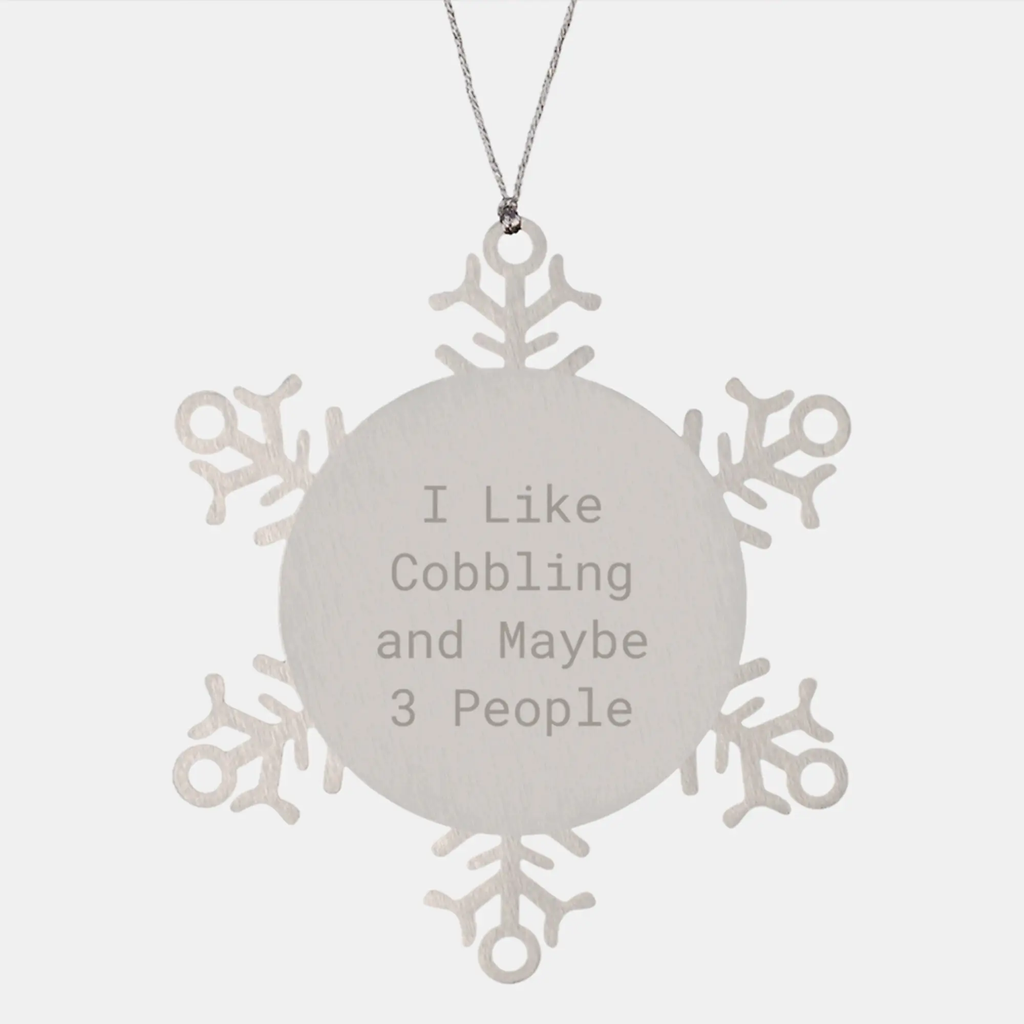 Christmas Gift for Her Present Cobbling Snowflake Premium Ornament - Image 1