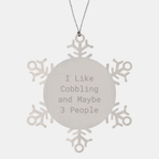 Christmas Gift for Her Present Cobbling Snowflake Premium Ornament - Image 1