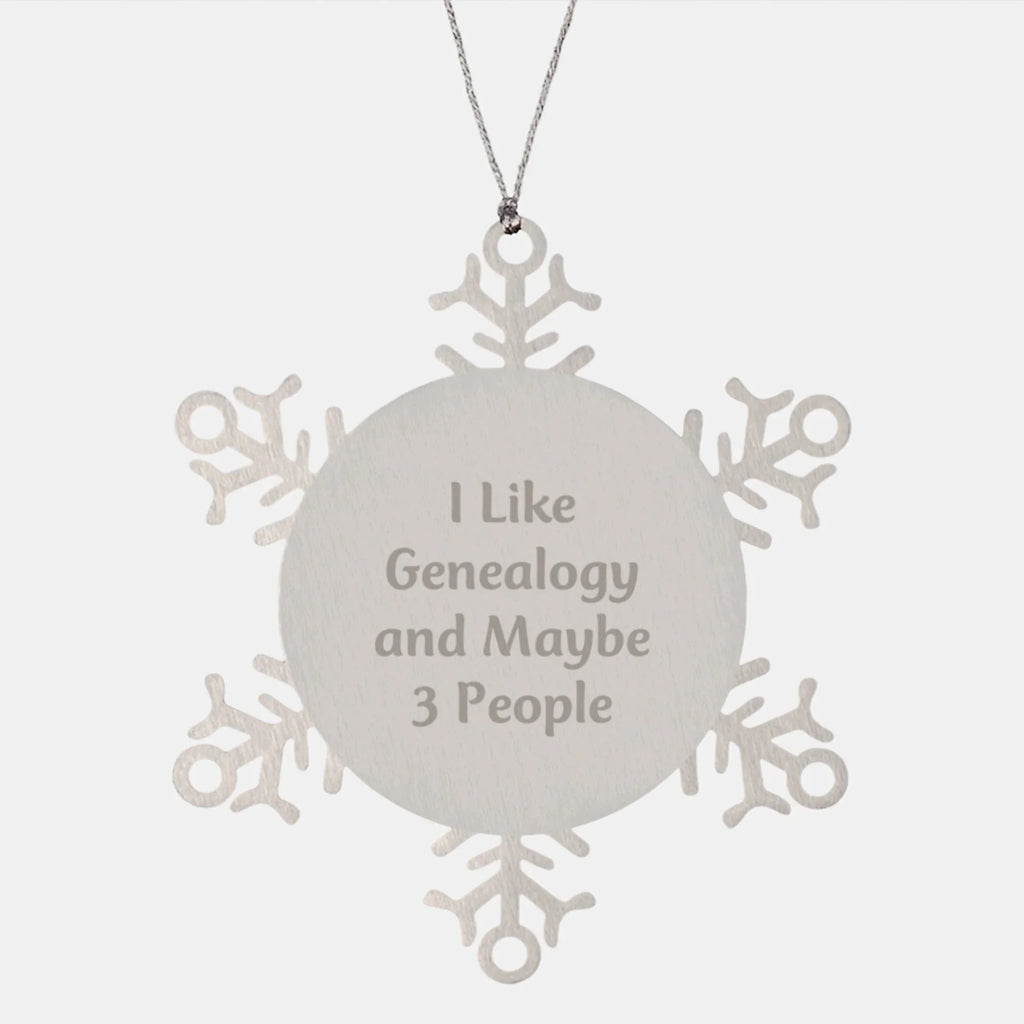 Genealogy Enthusiast Snowflake Ornament, Funny Quote Gifts from Family for Women, Unique Christmas Unique Gifts