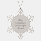 Genealogy Enthusiast Snowflake Ornament, Funny Quote Gifts from Family for Women, Unique Christmas Unique Gifts