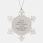 Funny Banker Gifts for Men, Inspirational Snowflake Ornament from Friends, Cute Christmas Unique Gifts for Bankers