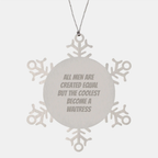 Funny Waitress Gifts from Men - Snowflake Ornament for Waitress, Christmas Unique Gifts for Waitress - Image 1